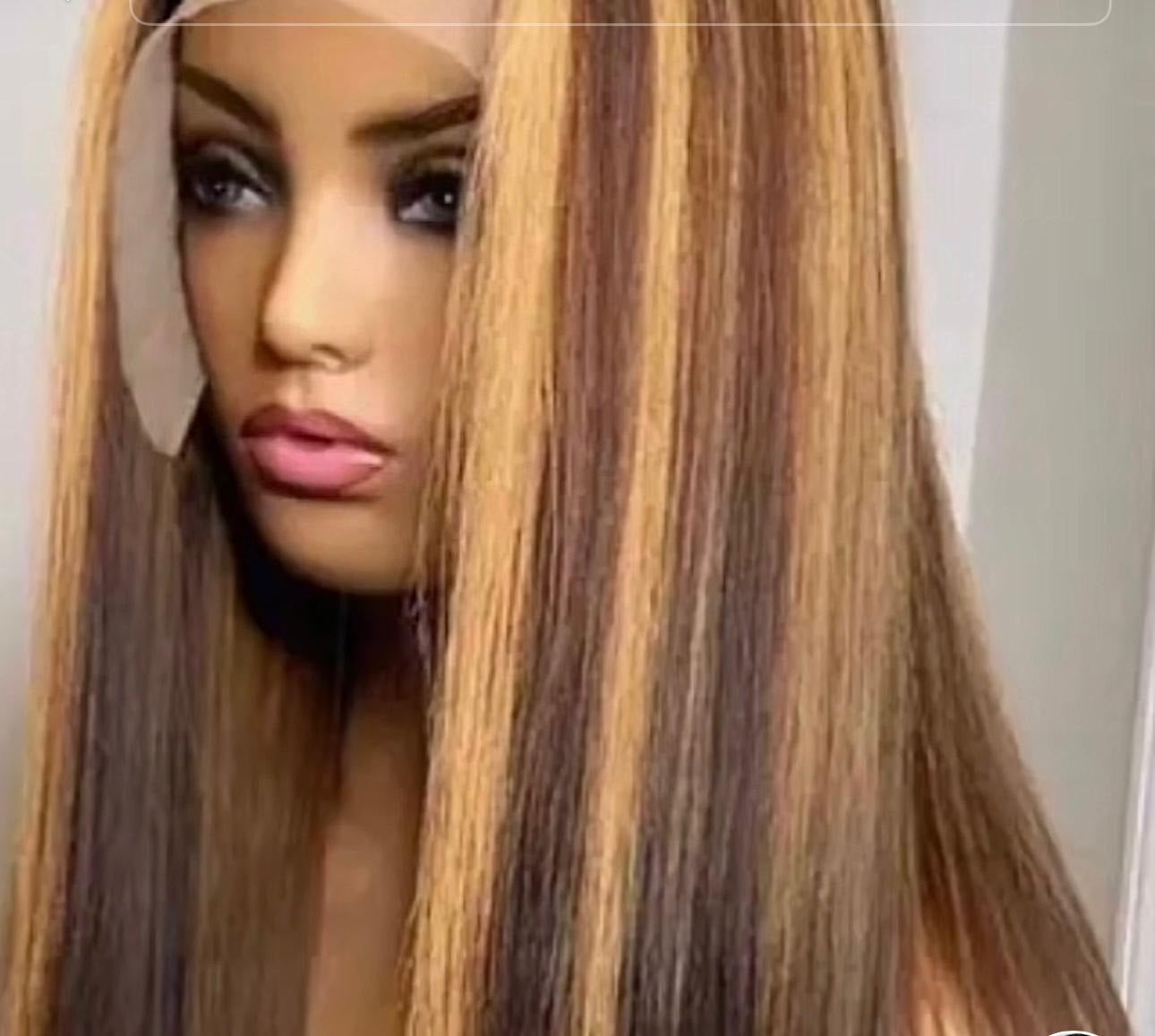 Lace front color human hair Wig