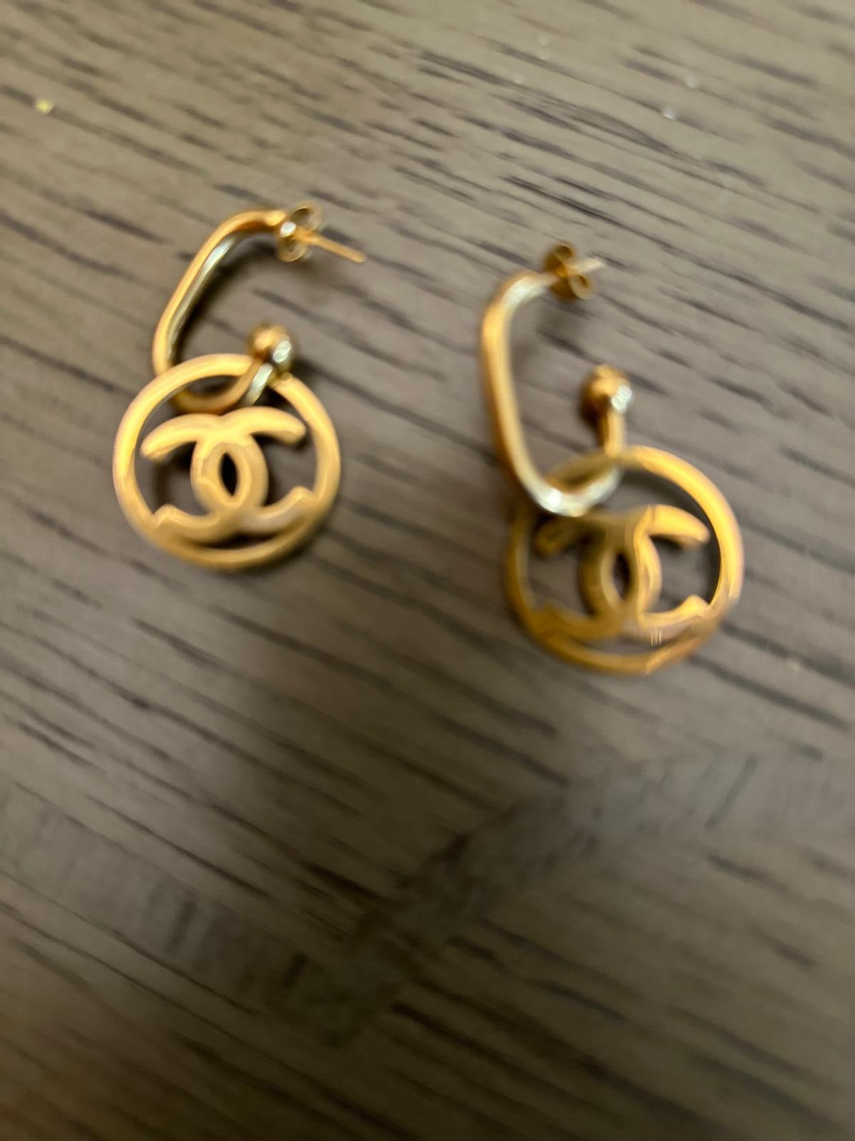 Gold Ch Earrings